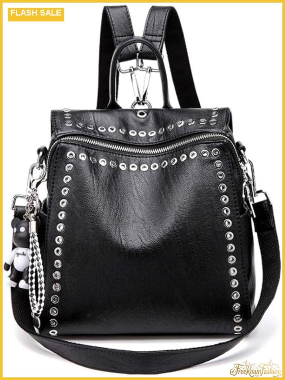 Women's Convertible Faux Leather Backpack Purse - Tote Shoulder Bag for Work